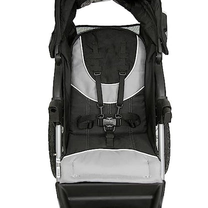 Baby Trend Expedition Jogging-Kinderwagen Phantom – Leichter All-Terrain-Jogger mit feststellbarem Schwenkrad, kompatibel mit Babyschalen, 5-Punkt-Gurt, zusätzlicher Stauraum, verstellbares Verdeck