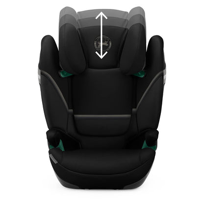 CYBEX Gold Kindersitz Solution S2 i-Fix, Für Autos mit und ohne ISOFIX, 100 - 150 cm, Ab ca. 3 bis 12 Jahre (15 - 50 kg), Moon Black